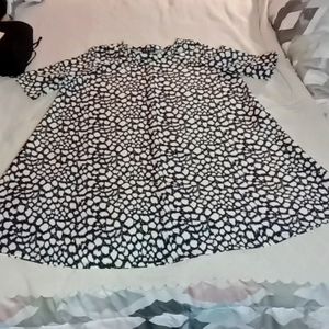 Poof New York 3X Black And White Short Sleeve Dress